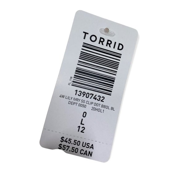 NWT Torrid Ivory Pink Flutter Sleeve Clip Dot Top Size 0 - Picture 9 of 10